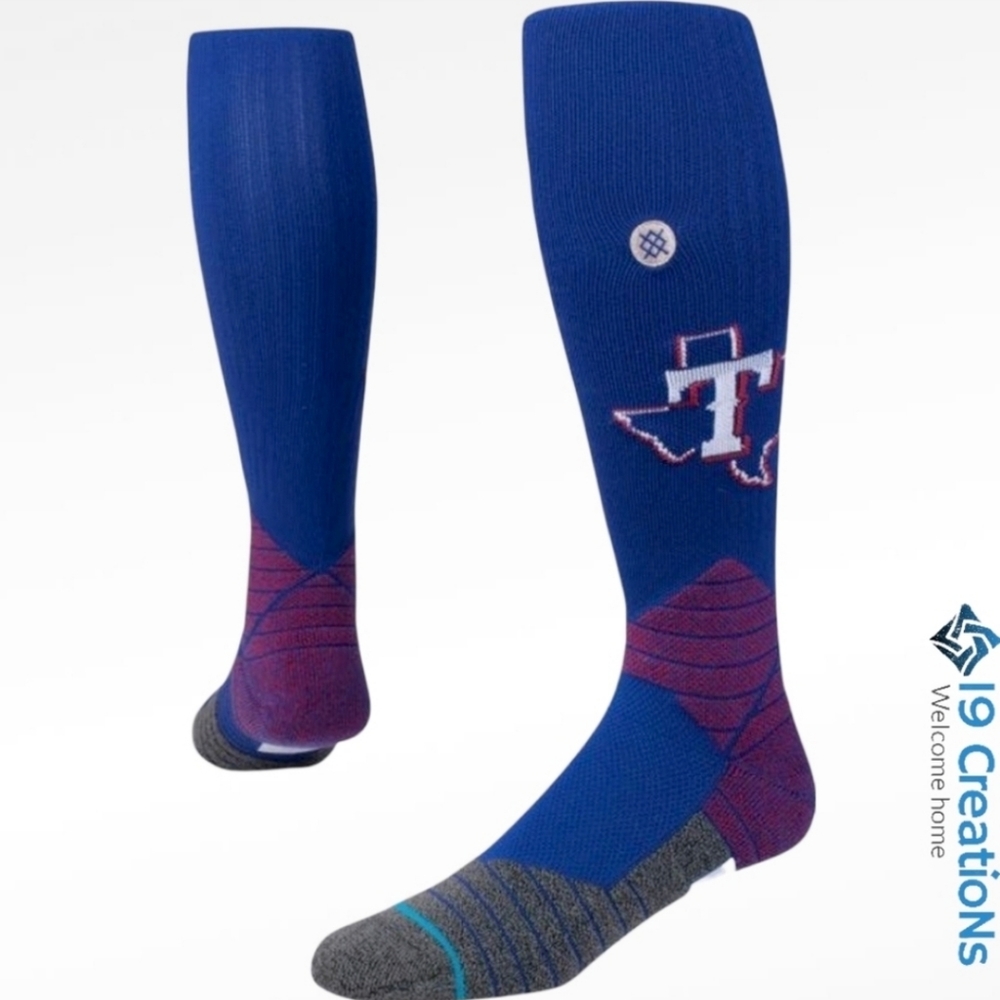 (NWT) Stance socks MLB Texas Rangers Diamond Pro OTC- Large